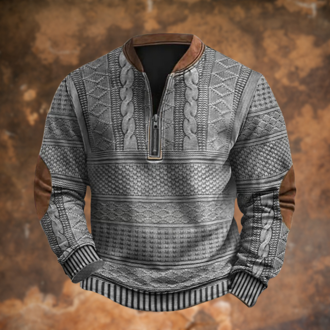 Anton – Modern Elegant Knit Sweater with Stylish Zip Detail