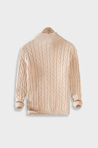 Quilted zip-up sweater