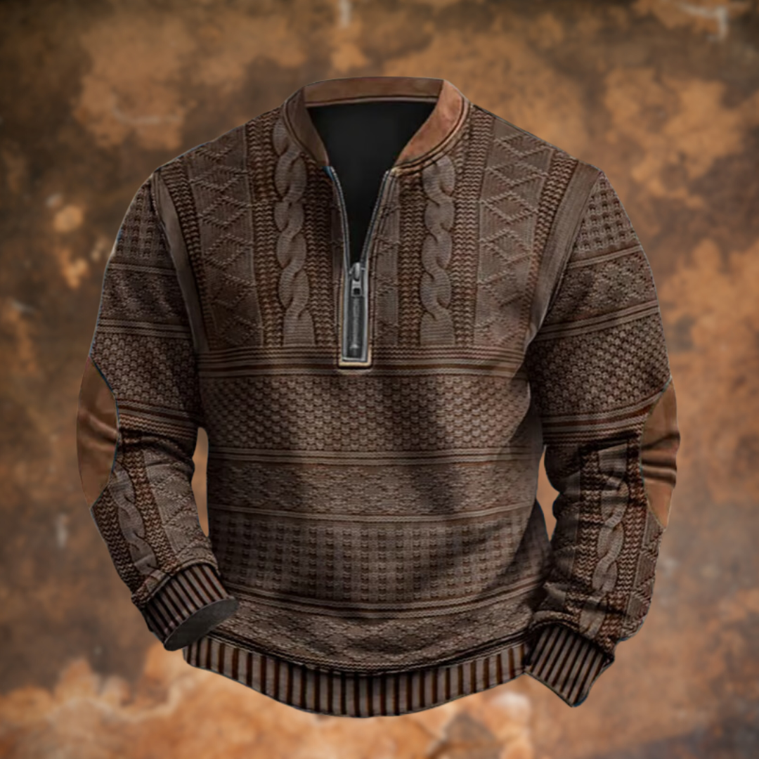Anton – Modern Elegant Knit Sweater with Stylish Zip Detail
