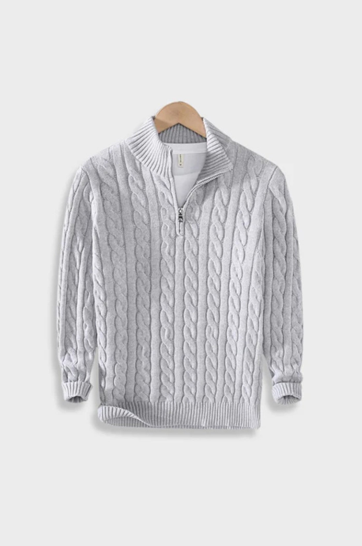 Quilted zip-up sweater