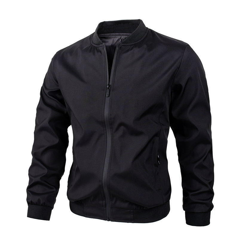 Men Autumn Jacket Regular Fit With Side Pockets And Straight Hem