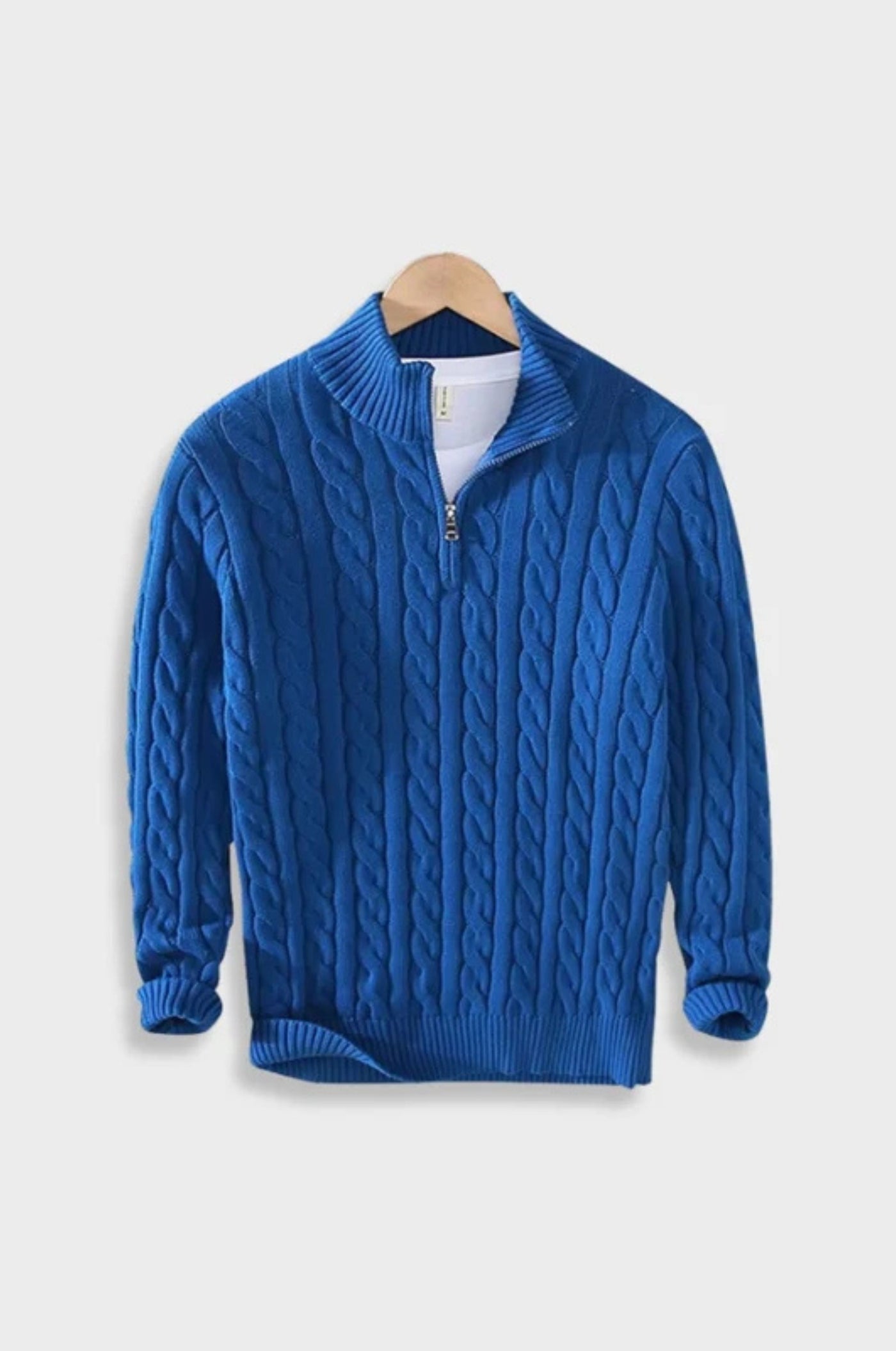 Quilted zip-up sweater