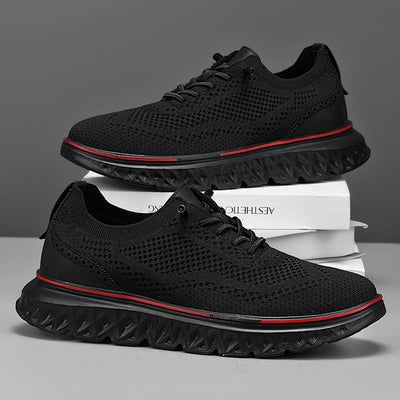 Men Knit Sneakers with Mesh Exterior and Cushioned Sole