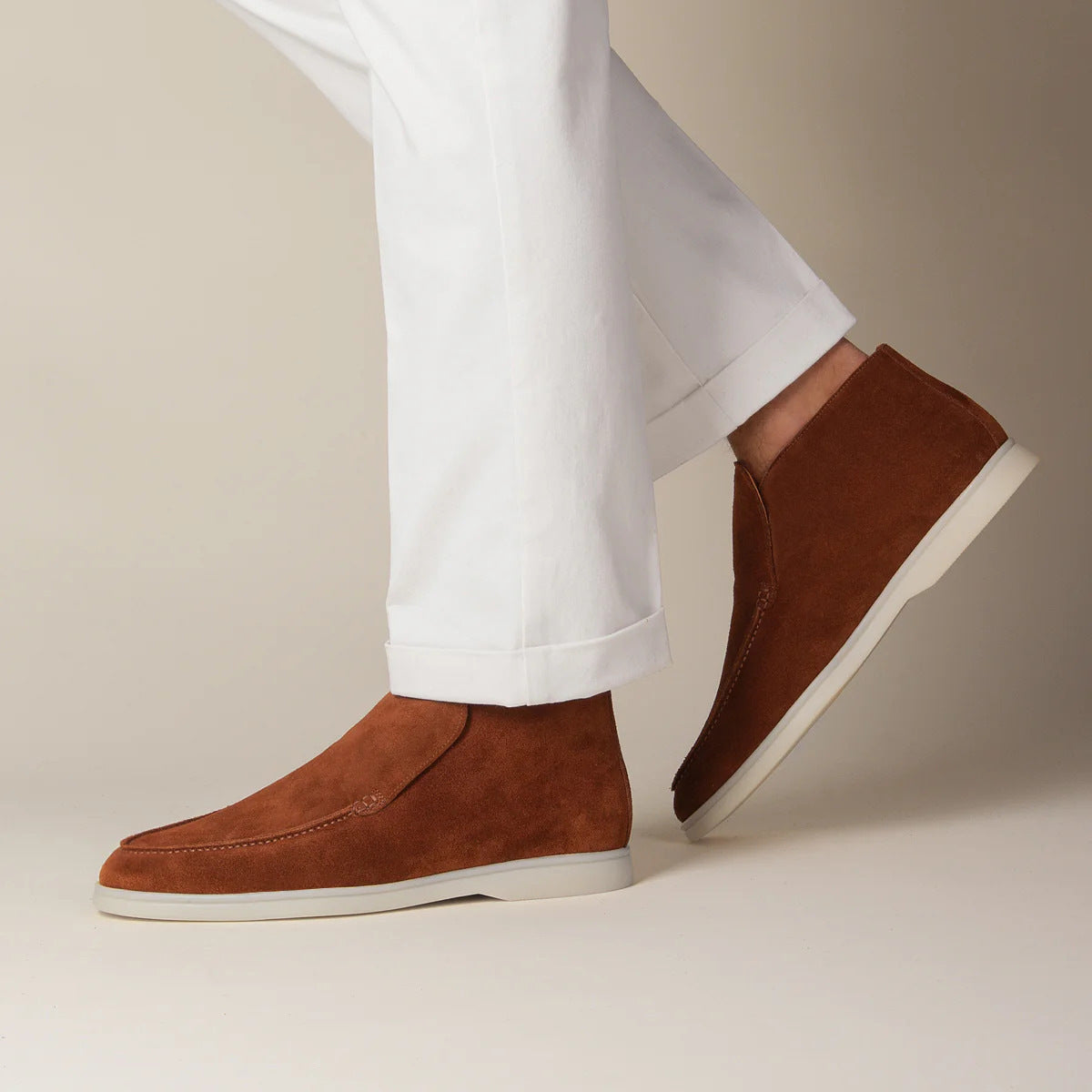 Men Suede Slip-On Loafers with Adaptive Cushioning
