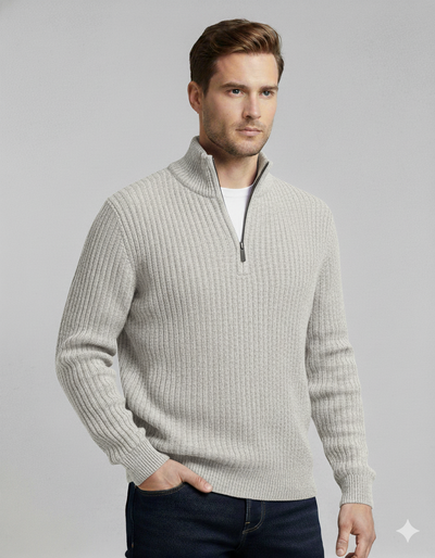 OSLO High Collar Half Zip Sweater