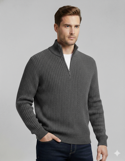 OSLO High Collar Half Zip Sweater