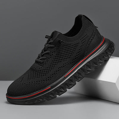 Men Knit Sneakers with Mesh Exterior and Cushioned Sole