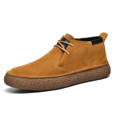 Men Suede Shoes with Leather Accents and Cushioned Support