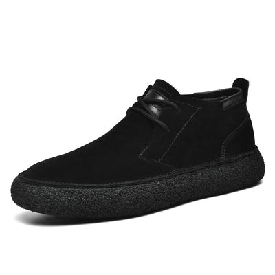 Men Suede Shoes with Leather Accents and Cushioned Support