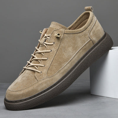 Men Suede Sneakers with Textured Outsole and Cushioned Support