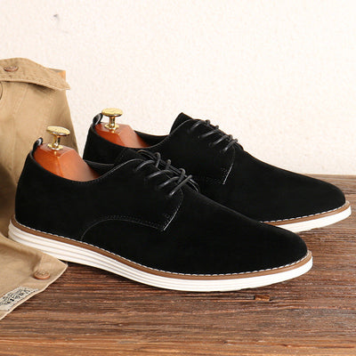Men Suede Shoes Genuine Leather Tailored Fit Durable Stitching
