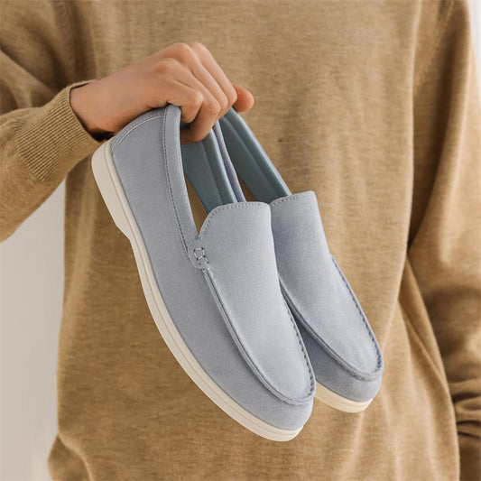 Men Suede Loafers with Breathable Upper and Cushioned Insole