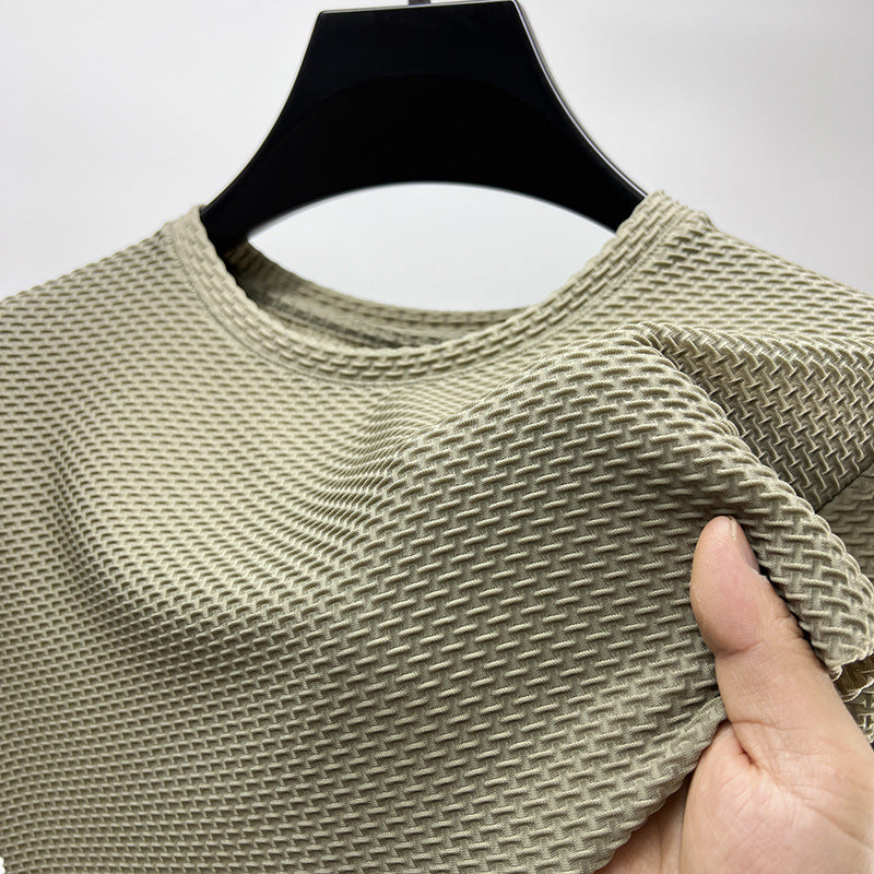 Men’s Shirt Lightweight Silk-Blend With Textured Pattern