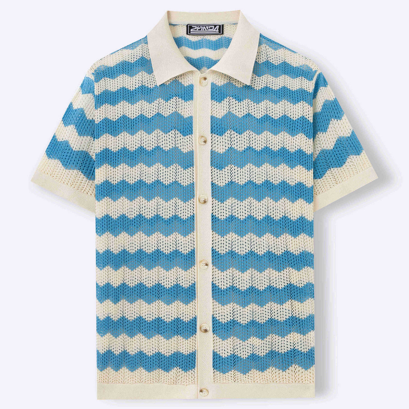 Men's Knit Cotton Blend Chevron Pattern Shirt