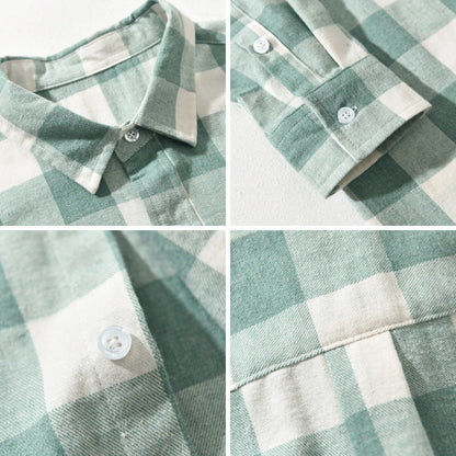 Men's Plaid Long Sleeve Shirt with Tailored Fit