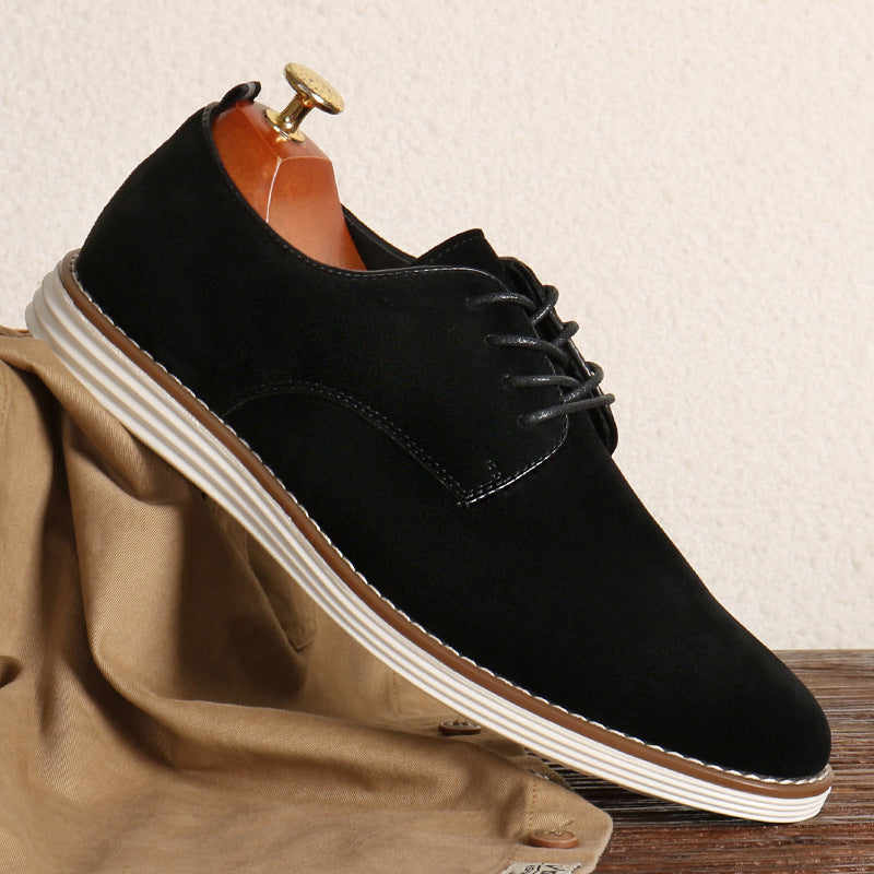 Men Suede Shoes Genuine Leather Tailored Fit Durable Stitching