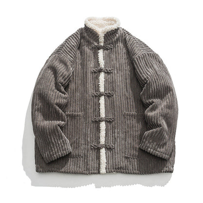 Men's Fall Corduroy Sherpa-Lined Toggle Jacket