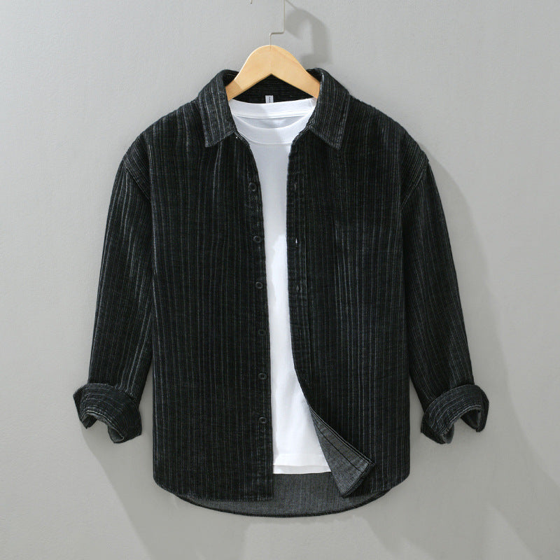 Men Long Sleeve Shirt Ultra-Soft Blend Tailored Fit Laydown Collar