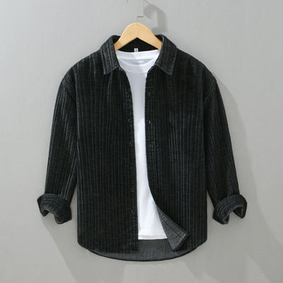 Men Long Sleeve Shirt Ultra-Soft Blend Tailored Fit Laydown Collar