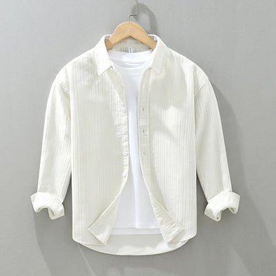 Men Long Sleeve Shirt Ultra-Soft Blend Tailored Fit Laydown Collar