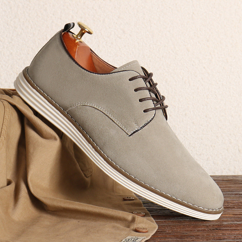 Men Suede Shoes Genuine Leather Tailored Fit Durable Stitching