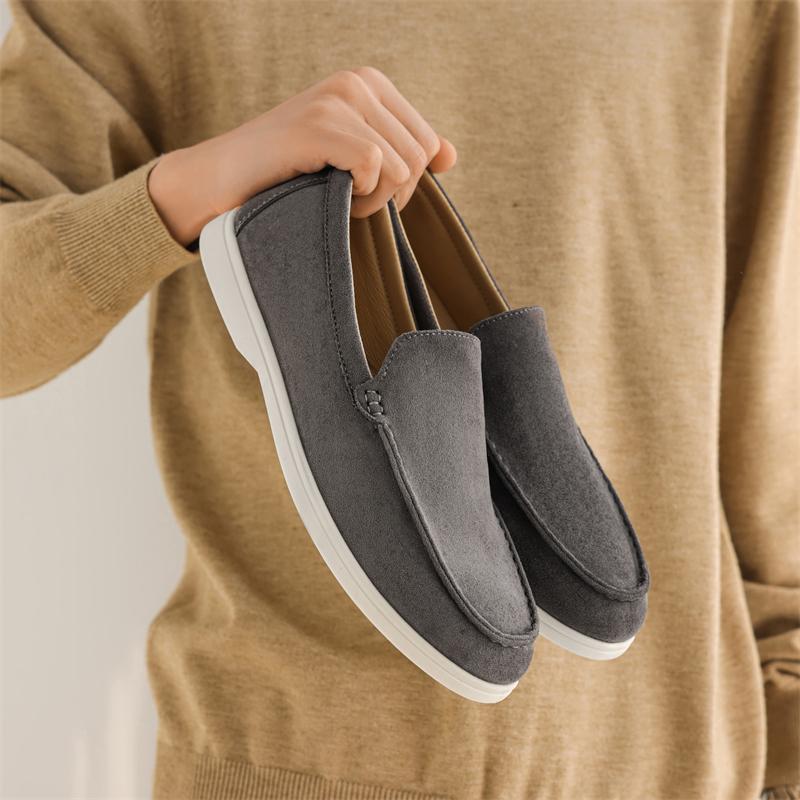 Men Suede Loafers with Breathable Upper and Cushioned Insole