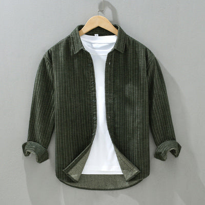 Men Long Sleeve Shirt Ultra-Soft Blend Tailored Fit Laydown Collar