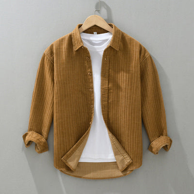 Men Long Sleeve Shirt Ultra-Soft Blend Tailored Fit Laydown Collar