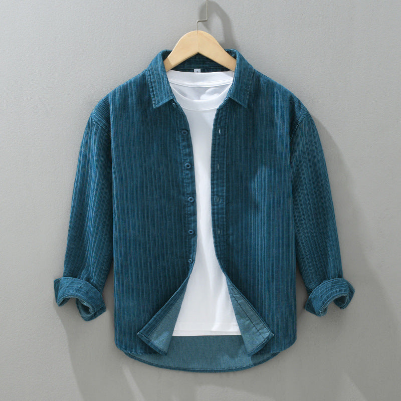 Men Long Sleeve Shirt Ultra-Soft Blend Tailored Fit Laydown Collar