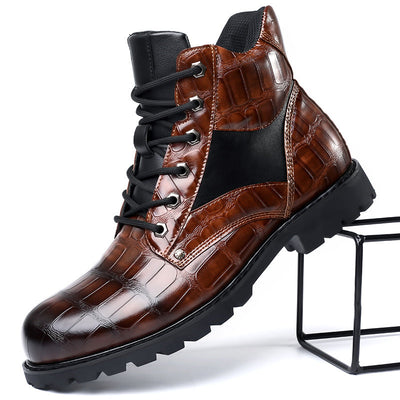 Ferrand Crocodile Style Leather Boots