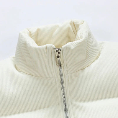 Men's Winter Corduroy Quilted Puffer Jacket with Insulated Padding