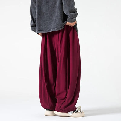 Men's Drawstring Waist Relaxed-Fit Parachute Pants
