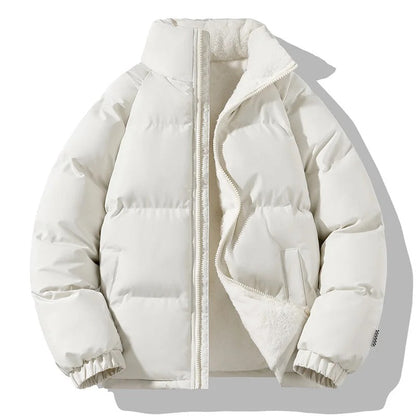 Men's Winter Puffer Jacket with Sherpa-Lined Interior and Lightweight Insulation
