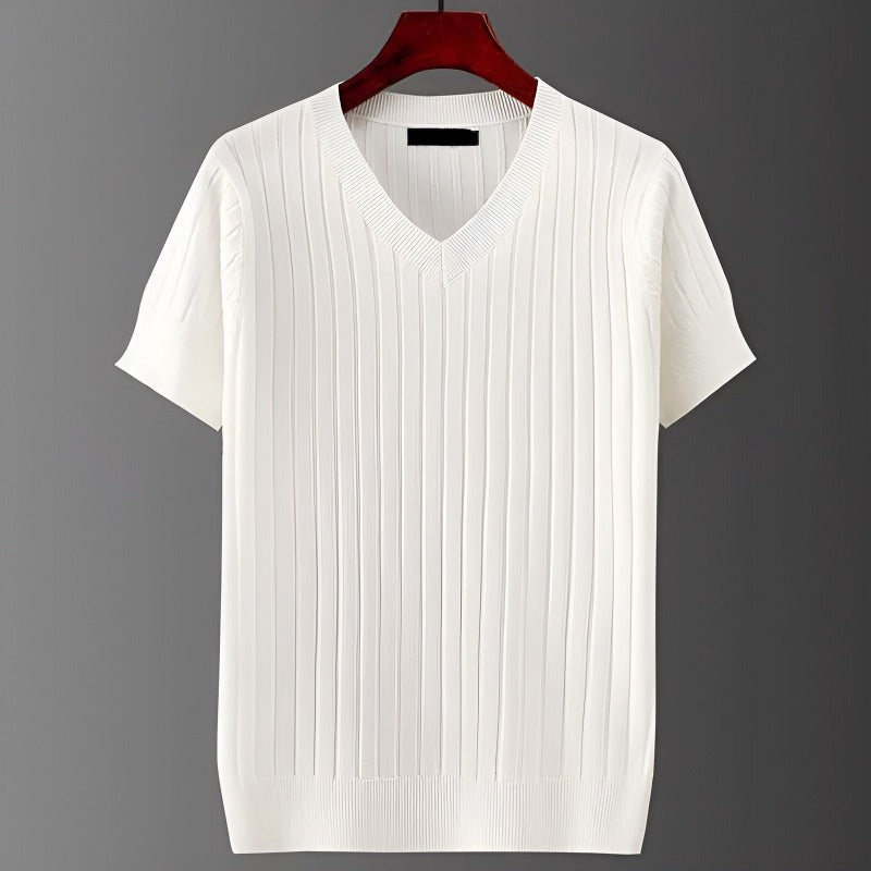 Men’s T-Shirt Ribbed Tailored Fit Vertical Line Design