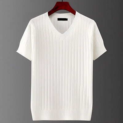 Men’s T-Shirt Ribbed Tailored Fit Vertical Line Design