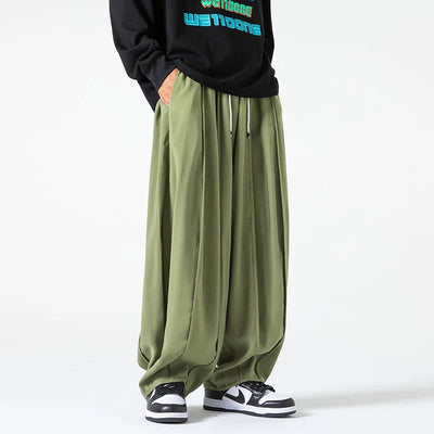 Men's Drawstring Waist Relaxed-Fit Parachute Pants