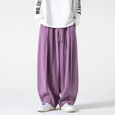 Men's Drawstring Waist Relaxed-Fit Parachute Pants