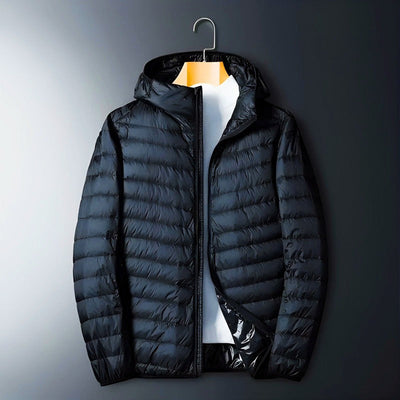 Men's Winter Quilted Puffer Jacket with Insulated Sleeves