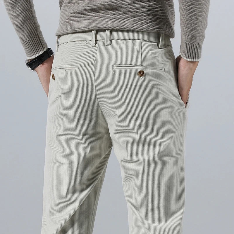 Men's Tailored-Fit Wide-Wale Corduroy Trousers