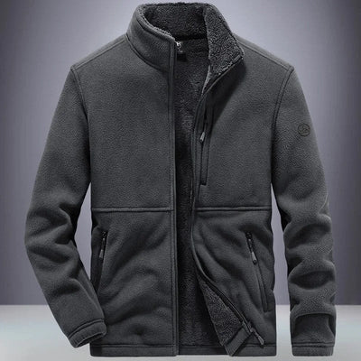 Men's Winter Zip Jacket with Quilted Lining and Side Pockets