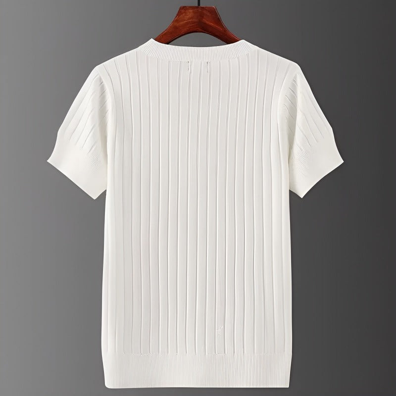 Men’s T-Shirt Ribbed Tailored Fit Vertical Line Design