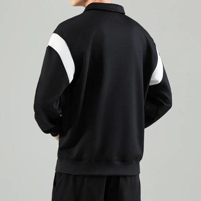 Men's Quarter-Zip Sweater with Contrast Collar