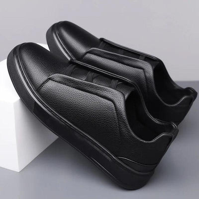 Men Leather Sneakers with Cushioned Insoles and Italian Design Accents