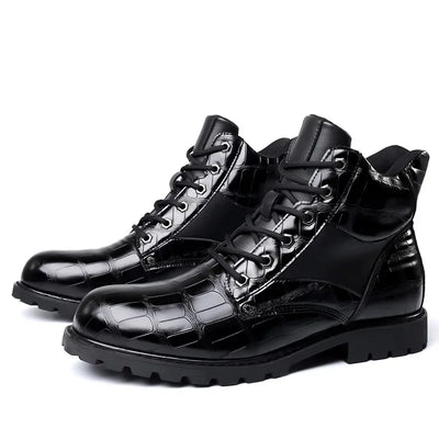 Ferrand Crocodile Style Leather Boots