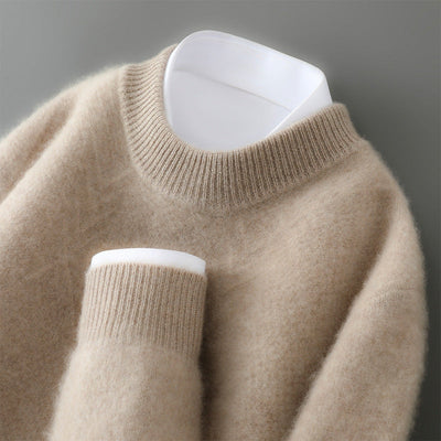 Men's Lightweight Cashmere Sweater with Subtle Arrow Pattern