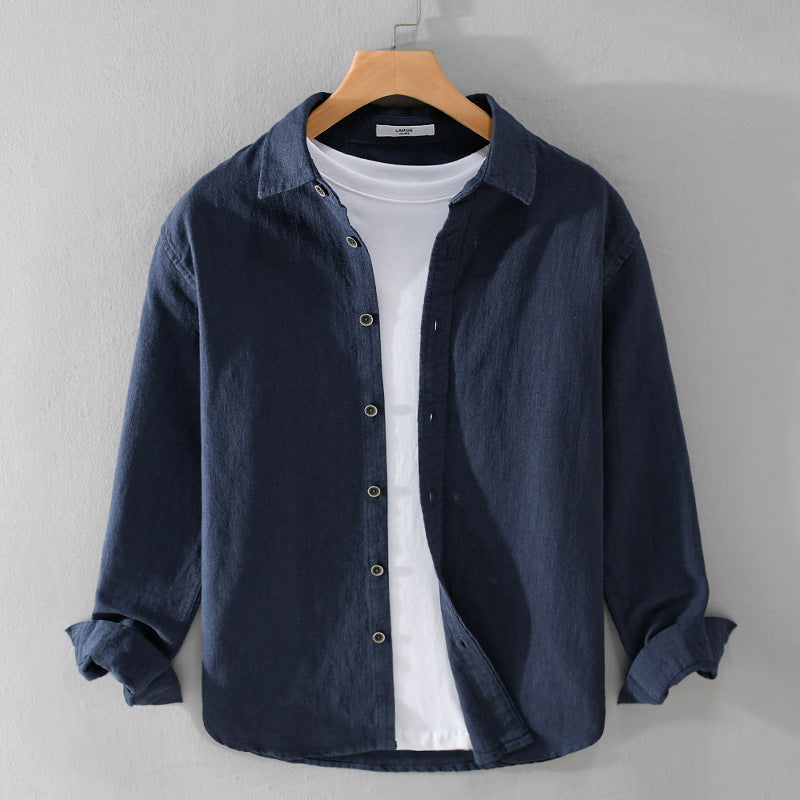 Men's Linen Shirt with Silky-Soft Hand Feel and Sharp Tailored Fit