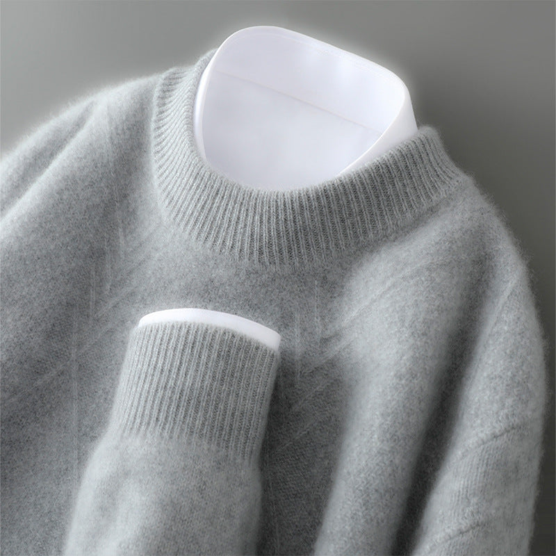 Men's Lightweight Cashmere Sweater with Subtle Arrow Pattern