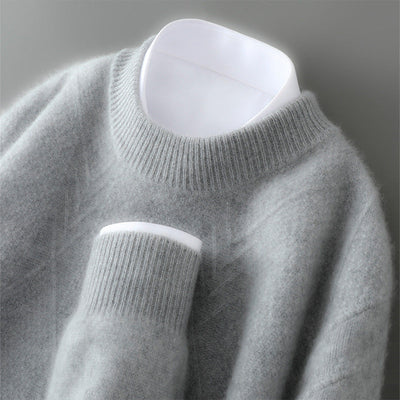 Men's Lightweight Cashmere Sweater with Subtle Arrow Pattern