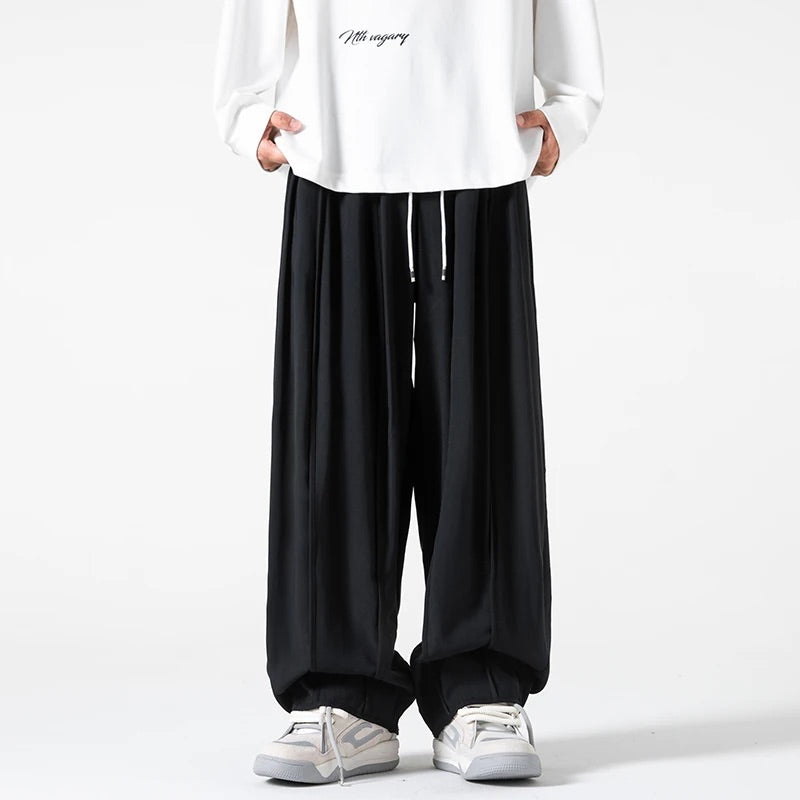 Men's Drawstring Waist Relaxed-Fit Parachute Pants