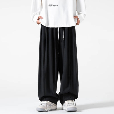 Men's Drawstring Waist Relaxed-Fit Parachute Pants